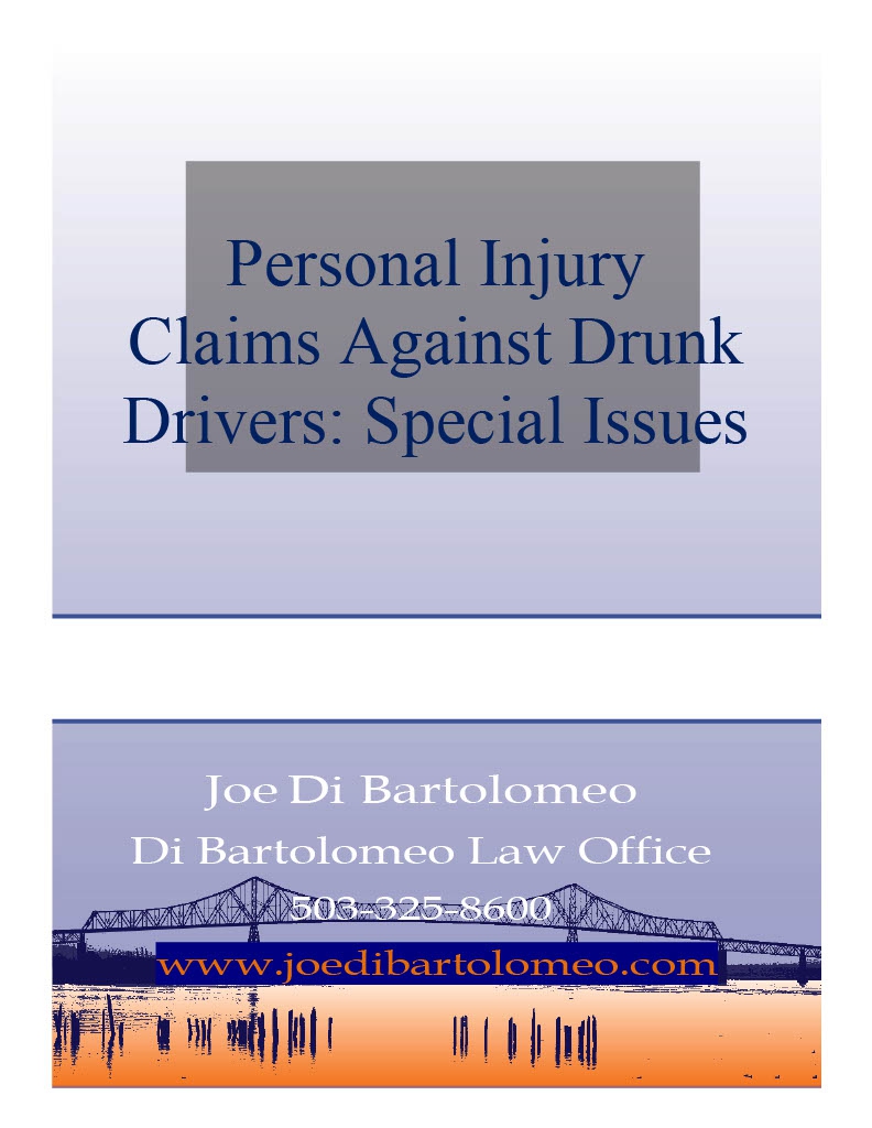 Oregon Personal Injury Claims and Drunk Drivers